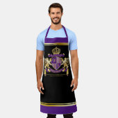 Machen Sie Ihre eigene Wappen Lila Gold Lion Emble Schürze (Getragen)