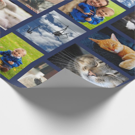 Machen Sie Ihre eigenen 9 Fotomaterial auf Navy Bl Geschenkpapier (Ecke)