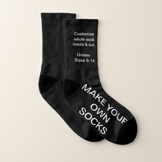 Machen Sie Ihre eigenen BLACK-Socken individuell Socken (Paar)