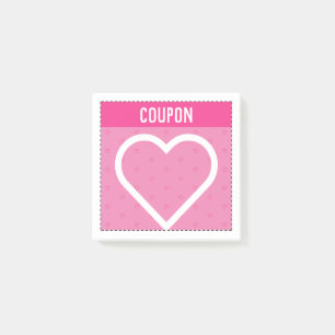 Machen Sie Ihre eigenen Coupons   Rosa Herzen Post-it Klebezettel