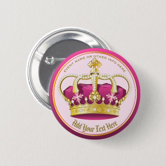 Machen Sie Ihre eigenen eleganten Golden Pink Crow Button (Vorne & Hinten)