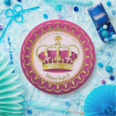 Machen Sie Ihre eigenen eleganten Goldenen Rosa Pe Pappteller (Party)