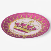 Machen Sie Ihre eigenen eleganten Goldenen Rosa Pe Pappteller (Schrägansicht)