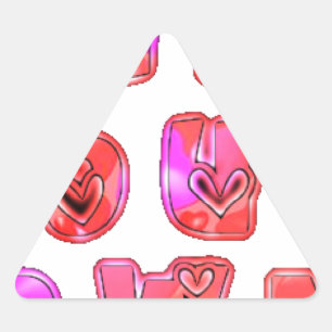 Machen Sie Ihre eigenen Herzen Dreieckiger Aufkleber