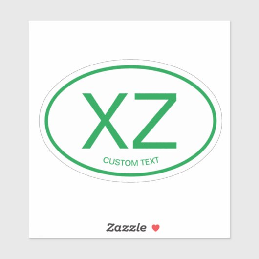 Machen Sie Ihre eigenen ovalen Country Code Vinyl Aufkleber (Blatt)