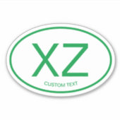 Machen Sie Ihre eigenen ovalen Country Code Vinyl  Aufkleber (Vorderseite)