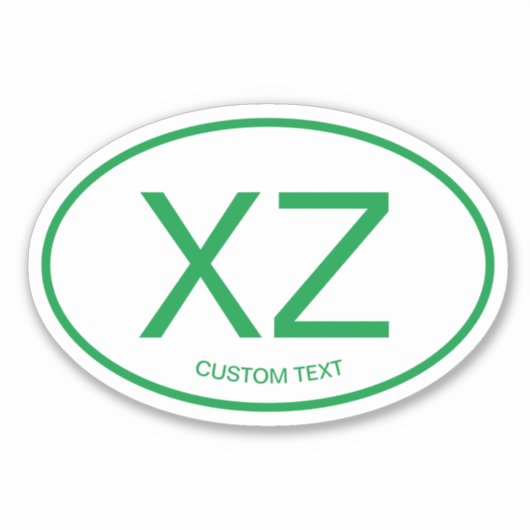 Machen Sie Ihre eigenen ovalen Country Code Vinyl Aufkleber (Vorderseite)