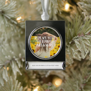 Machen Sie Ihre eigenen personalisiert Banner-Ornament Silber