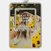 Machen Sie Ihre eigenen personalisiert Rahmen-Ornament Silber (Vorderseite)