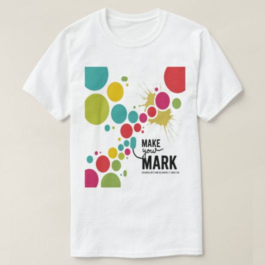 Machen Sie Ihre Mark - farbenfrohe Punkte T-Shirt (Design vorne)