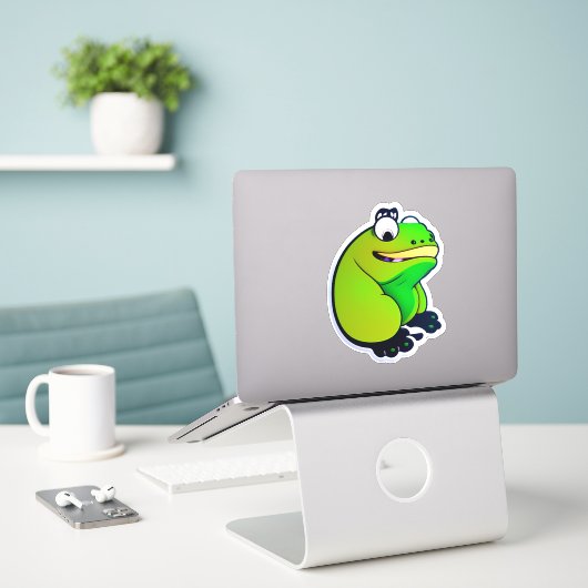 Machen Sie Ihre Marke mit Froggy Sticker Art (Laptop auf Schreibtisch)