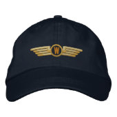 Machen Sie Ihre Monogram Aviation Laurels Pilot Fl Bestickte Baseballkappe (Vorderseite)