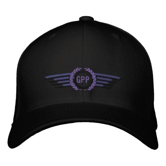 Machen Sie Ihre Monogram Aviation Laurels Pilot Fl Bestickte Kappe (Vorderseite)
