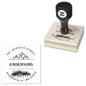 Machen Sie Ihre rustikale Bergwaldlandschaft. Gummistempel (Stempel)