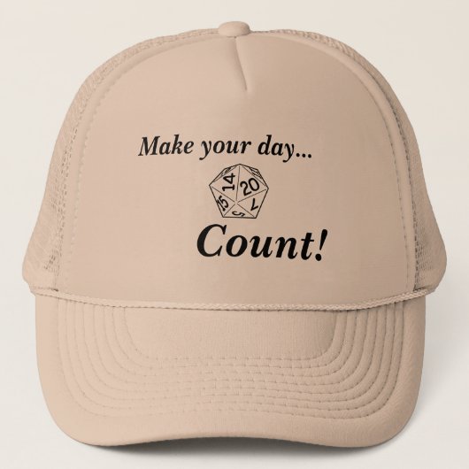Machen Sie Ihre Tageszählung mit d20 Truckerkappe (Vorderseite)