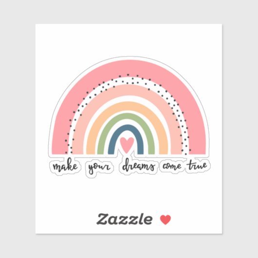 Machen Sie Ihre Träume wahr Regenbogen Aufkleber (Blatt)