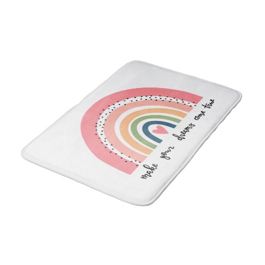 Machen Sie Ihre Träume wahr Regenbogen Badematte (Schrägansicht)