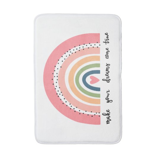 Machen Sie Ihre Träume wahr Regenbogen Badematte (Vorderseite Vertikal)