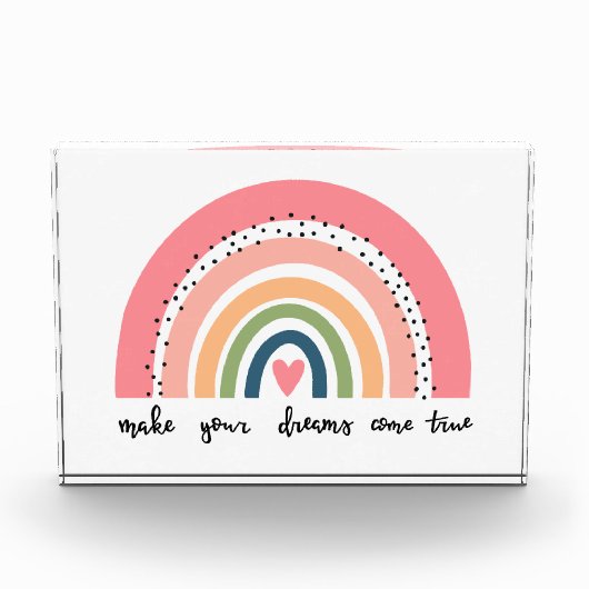 Machen Sie Ihre Träume wahr Regenbogen Fotoblock (Vorderseite)