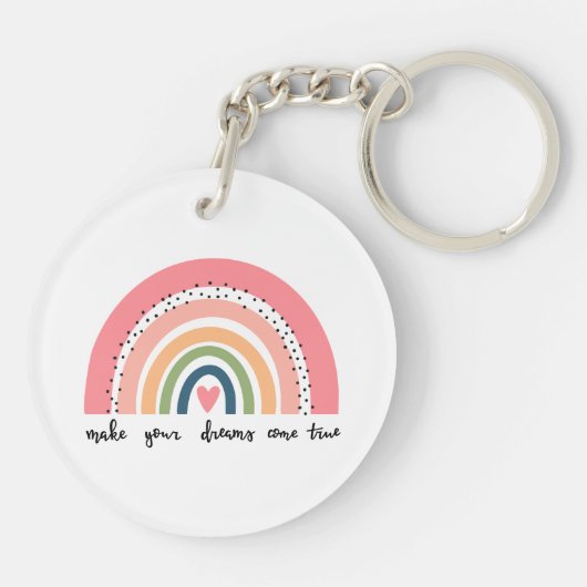 Machen Sie Ihre Träume wahr Regenbogen Schlüsselanhänger (Rückseite)