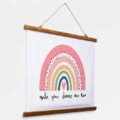 Machen Sie Ihre Träume wahr Regenbogen Wandteppich Mit Holzrahmen (Gewinkelt)