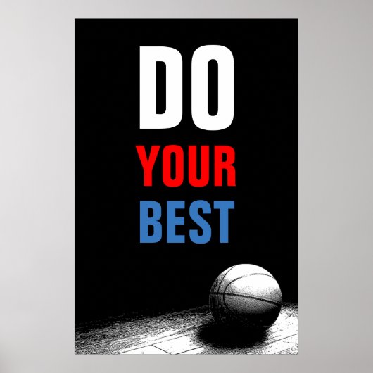 Machen Sie Ihren besten schwarz-weiß Basketball Poster (Vorne)