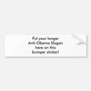 Machen Sie Ihren eigenen Anti-Obama-Autoaufkleber! Autoaufkleber