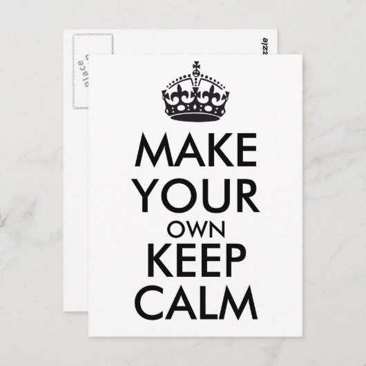 Machen Sie Ihren eigenen behalt ruhig - schwarz Postkarte (Vorne/Hinten)