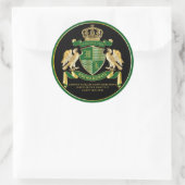 Machen Sie Ihren eigenen Coat des Arms Green Gold Runder Aufkleber (Tasche)