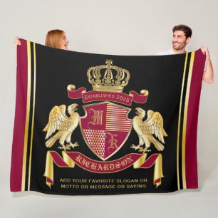 Machen Sie Ihren eigenen Coat des Arms Red Gold Ad Fleecedecke
