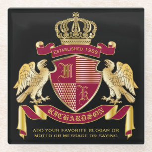 Machen Sie Ihren eigenen Coat des Arms Red Gold Ad Glasuntersetzer