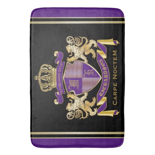 Machen Sie Ihren eigenen Coat-Monogramm-Kronenembl Badematte (Vorderseite Vertikal)