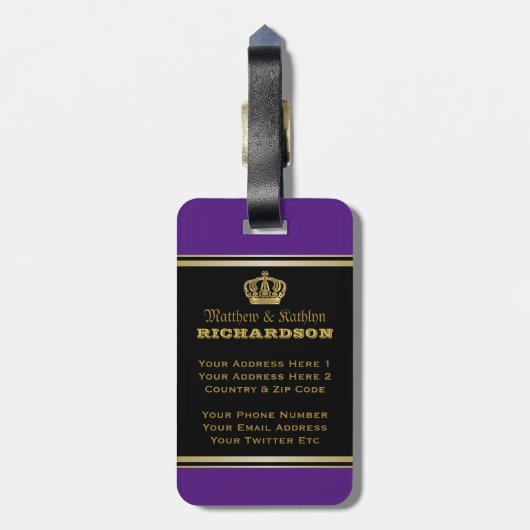 Machen Sie Ihren eigenen Coat-Monogramm-Kronenembl Gepäckanhänger (Rückseite vertikal)