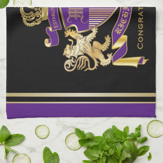 Machen Sie Ihren eigenen Coat-Monogramm-Kronenembl Handtuch (Gefaltet)