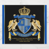 Machen Sie Ihren eigenen Coat von Arms Blue Gold A Alkoholflaschenetikett (Einzelnes Label)