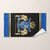 Machen Sie Ihren eigenen Coat von Arms Blue Gold A Badhandtuch Set (Handtuch)