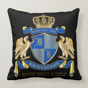Machen Sie Ihren eigenen Coat von Arms Blue Gold A Kissen