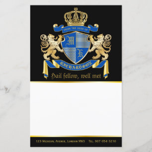 Machen Sie Ihren eigenen Coat von Arms Blue Gold L