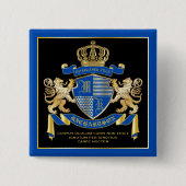 Machen Sie Ihren eigenen Coat von Arms Blue Gold L Button (Vorderseite)