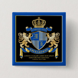 Machen Sie Ihren eigenen Coat von Arms Blue Gold L Button