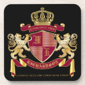 Machen Sie Ihren eigenen Coat von Arms Blue Gold L Getränkeuntersetzer (Vorderseite)