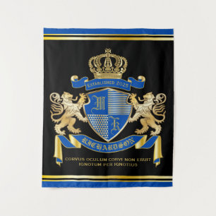Machen Sie Ihren eigenen Coat von Arms Blue Gold L Wandteppich
