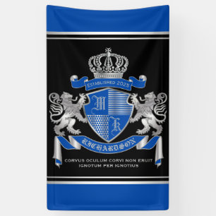 Machen Sie Ihren eigenen Coat von Arms Blue Silver Banner