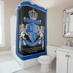 Machen Sie Ihren eigenen Coat von Arms Blue Silver Duschvorhang