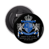 Machen Sie Ihren eigenen Coat von Arms Blue Silver Flaschenöffner (Vorderseite)