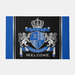 Machen Sie Ihren eigenen Coat von Arms Blue Silver Fußmatte