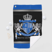 Machen Sie Ihren eigenen Coat von Arms Blue Silver Golfhandtuch (Insitu)