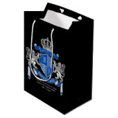Machen Sie Ihren eigenen Coat von Arms Blue Silver Mittlere Geschenktüte (Vorderseite Schrägansicht)