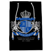 Machen Sie Ihren eigenen Coat von Arms Blue Silver Mittlere Geschenktüte (Vorderseite)