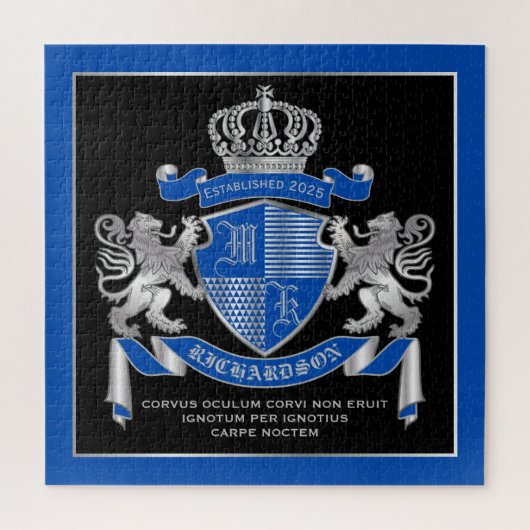 Machen Sie Ihren eigenen Coat von Arms Blue Silver Puzzle (Vertikal)